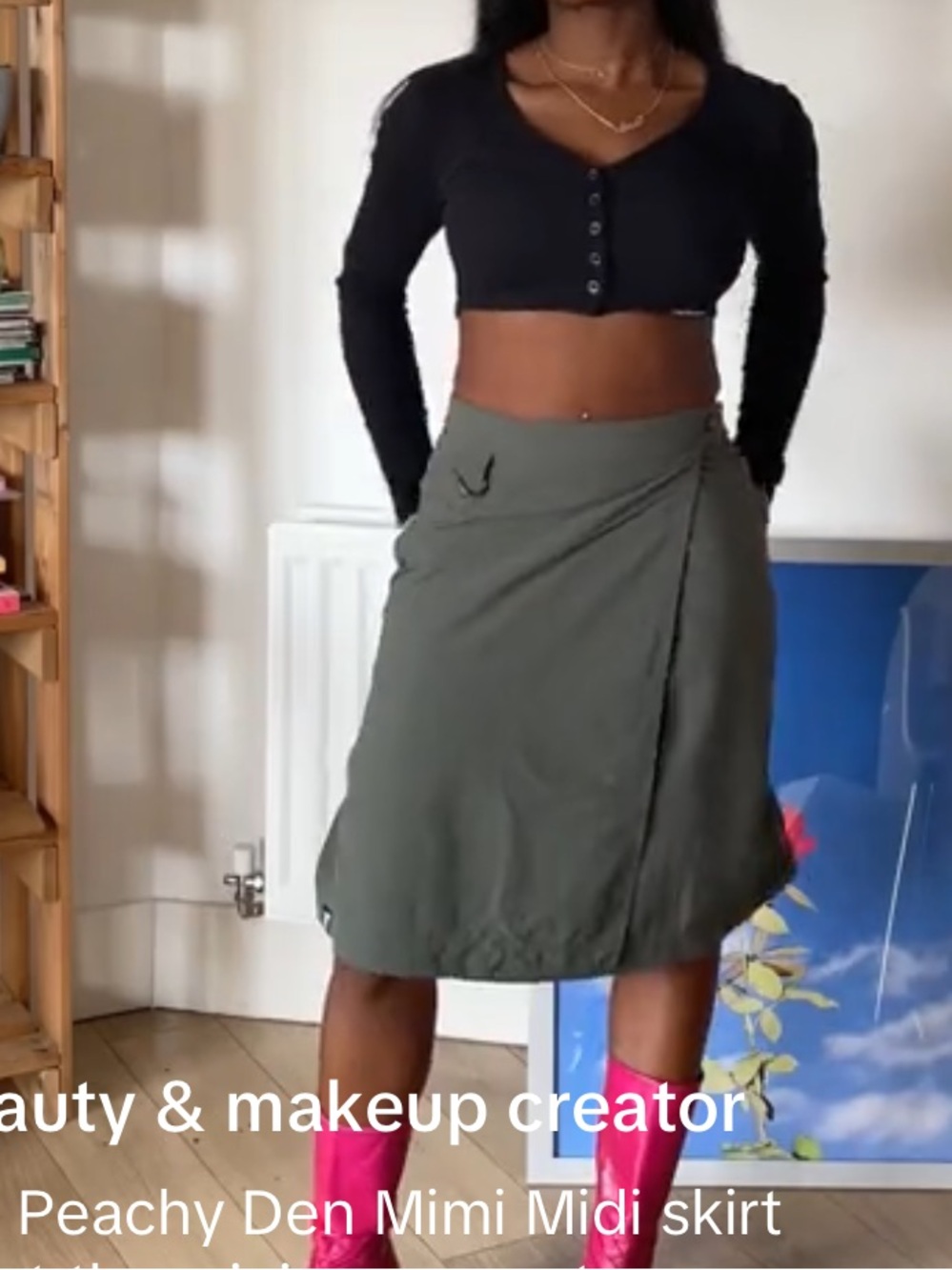 Peachy den Mimi midi skirt